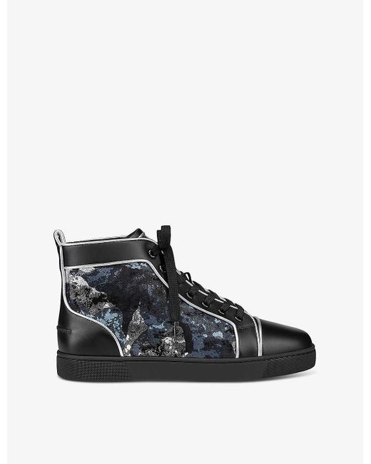 Christian louboutin mens black high tops cheap