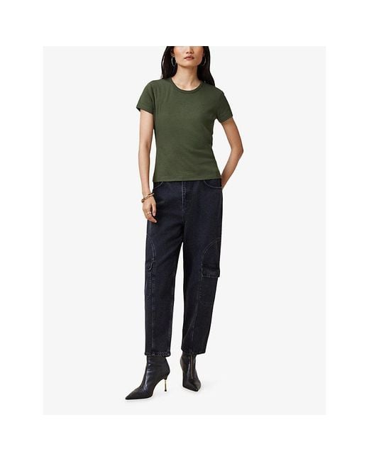 AllSaints Green Stevie Slim-Fit Cotton-Jersey T-Shirt