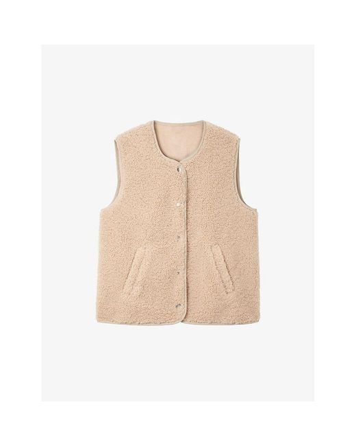 The White Company Natural Round-Neck Relaxed-Fit Shell Borg Gilet