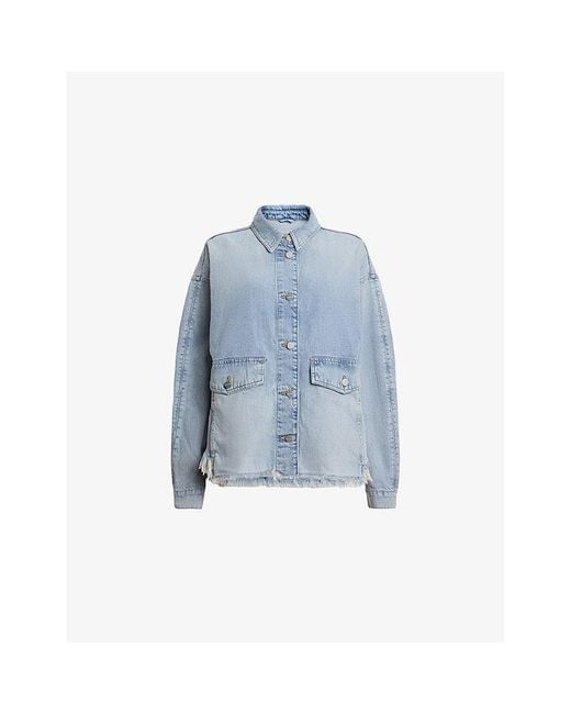 AllSaints Blue Hettie Oversized Denim Jacket