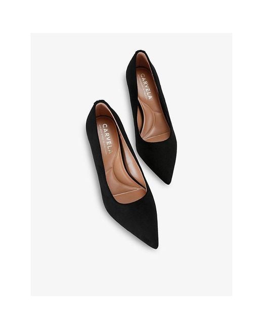 Carvela Kurt Geiger Black Corletta Logo-Embellished Woven Heeled Courts