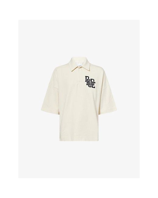 Rhude White Boxy Cotton-Piqué Polo Shirt for men
