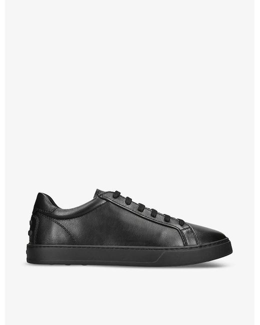 Tod's Black Allacciata Cassetta Leather Low-top Trainers for men