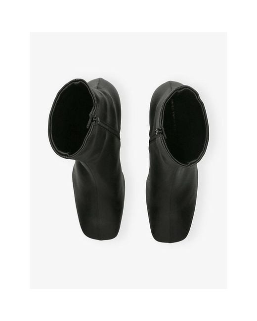 Dries Van Noten Black Wedge Leather Ankle Boots