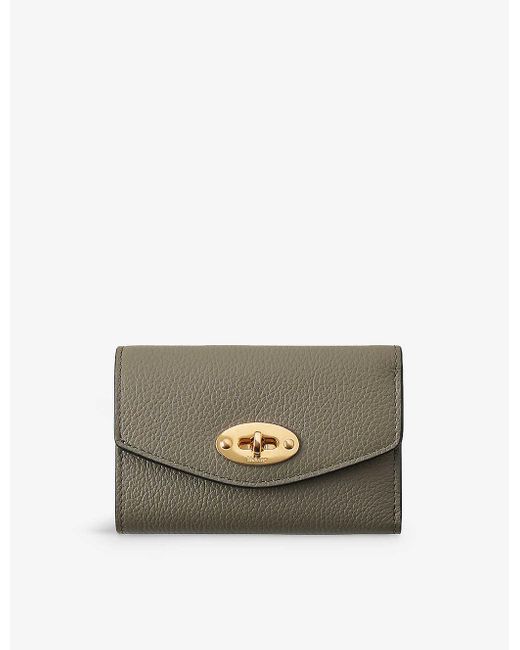 Mulberry Gray Darley Grained-leather Wallet