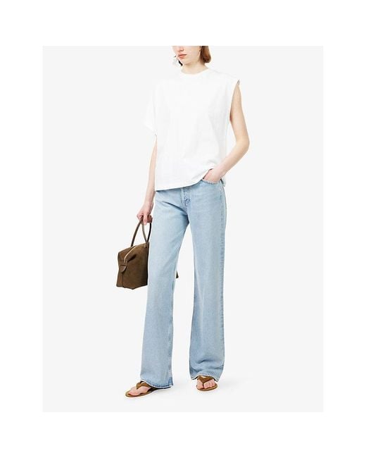 Agolde Blue Ren High-Rise Wide-Leg Denim Jeans