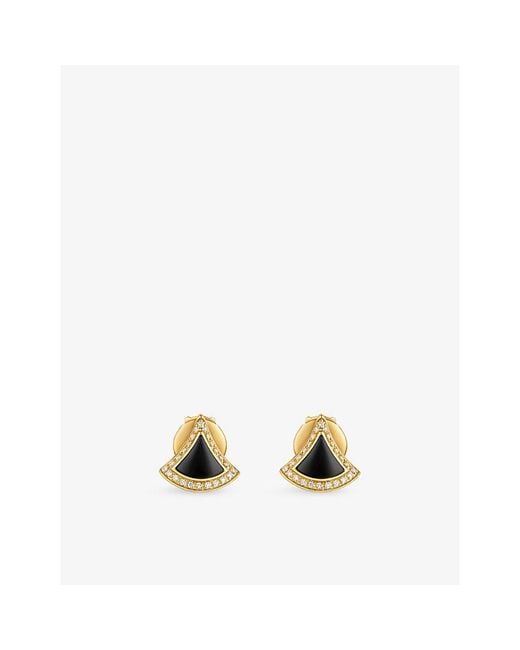 BVLGARI Metallic Divas' Dream 18Ct- Onyx And 0.10Ct Pavé-Diamond Earrings