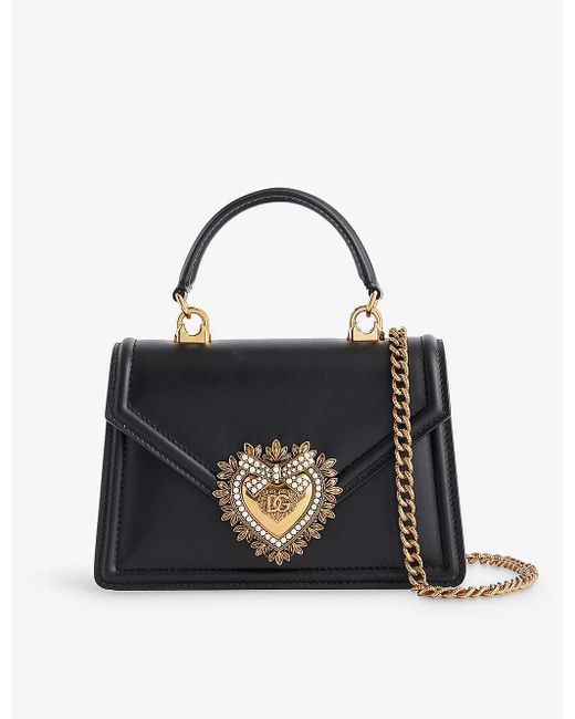 Dolce & Gabbana Black Devotion Leather Top-handle Bag