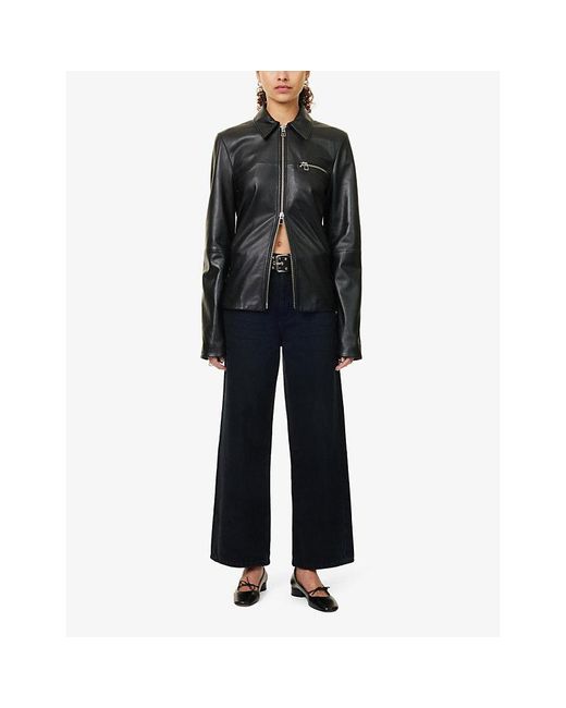 Agolde Blue Ren Wide-Leg High-Rise Cotton Denim Jeans