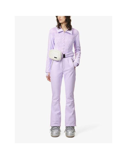 MY Sunday Ski Purple Signature Quilted Stretch-Woven Jumpsuit for men