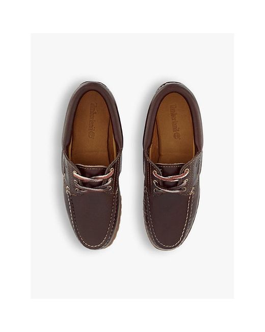 Timberland Brown Noreen Three-Eye Leather Boat Shoes
