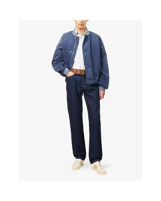 Sunspel Blue Regular-Fit Slim-Leg Denim Jeans for men