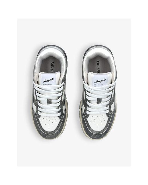 Axel Arigato White Area Lo Brand-patch Leather And Recycled Polyester Mid-top Trainers