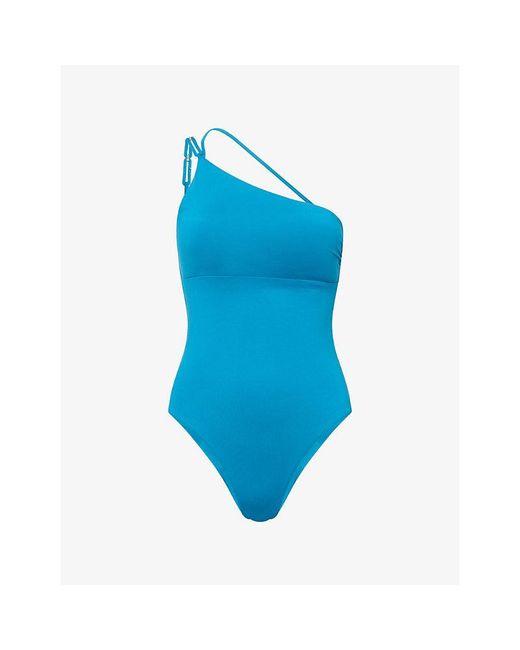 Max Mara Blue Cappa Asymmetric Swimsuit