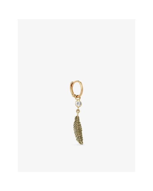 Kismet by Milka Metallic Dart 0.04Ct Diamond Drop Huggie