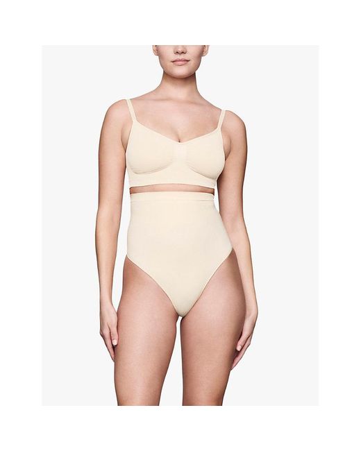 Skims Natural Seamless Sculpt High-Rise Stretch-Woven Thong