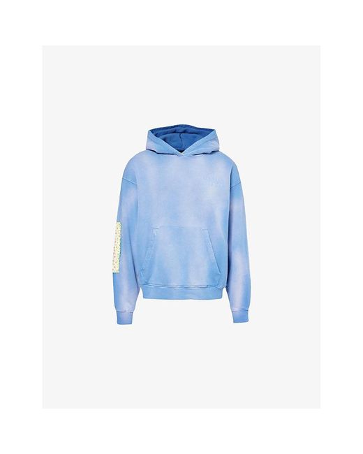 NAHMIAS Blue Playground Faded-wash Cotton-jersey Hoody for men