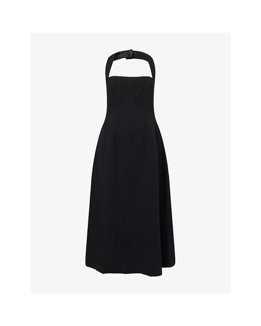 Odd Muse Black Halter Jersey Midi Dress