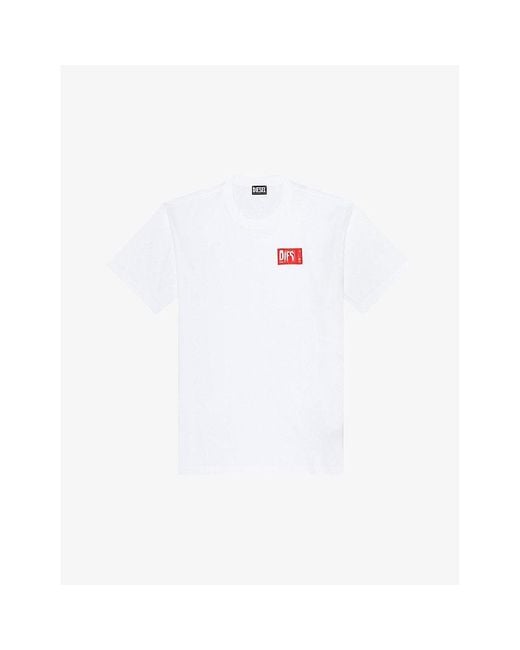 DIESEL White T-nlabel Logo-print Cotton-jersey T-shirt X for men