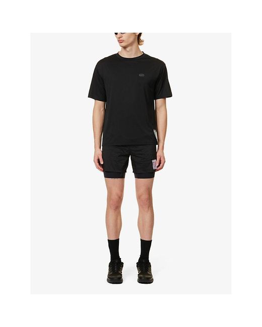 Satisfy Black Auralitetm Branded Recycled-polyester T-shirt for men