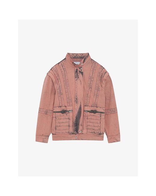 IRO Pink Odil Faded-wash Oversized Denim Jacket