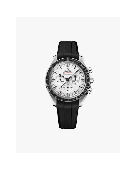 Omega White 310.32.42.50.04.001 Speedmaster Moonwatch Professional Steel And Rubber Manual Chronograph Watch for men