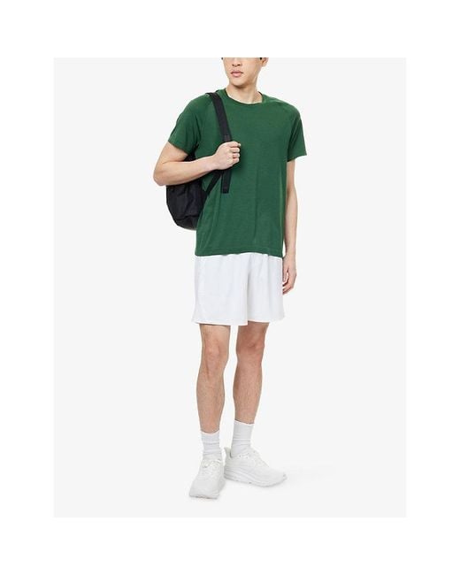 lululemon athletica White Stripe-Print Tennis Mesh Shorts for men