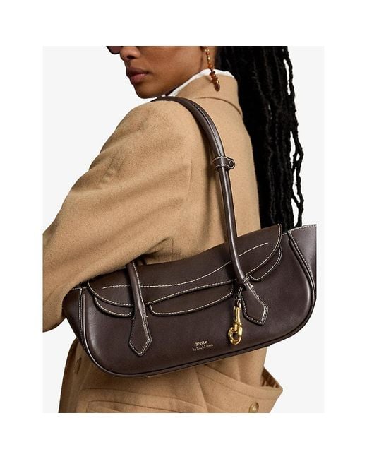 Polo Ralph Lauren Black Blaze Small Leather Shoulder Bag