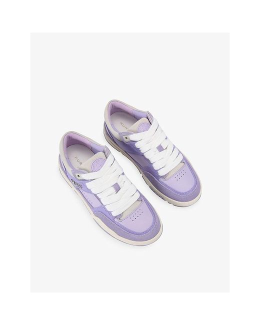 Kurt Geiger Purple Hatton Suede And Leather Trainers