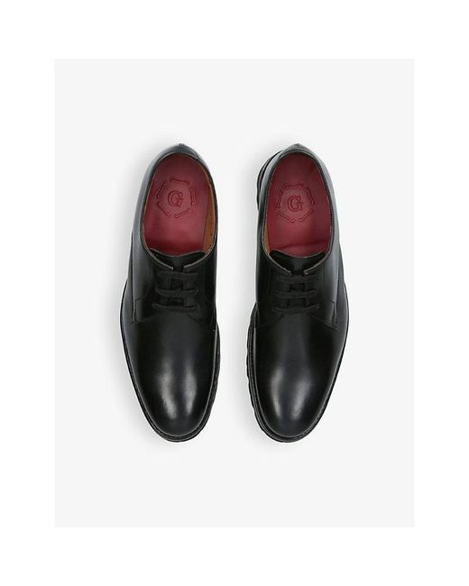 GRENSON Black Gardener Lace-Up Leather Derby Shoes for men