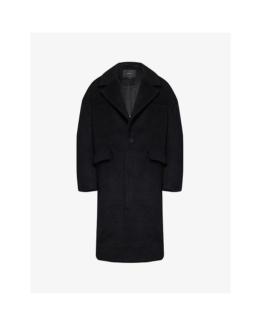 Entire studios Black Basilica Notched-lapel Oversized-fit Wool-blend Coat X for men