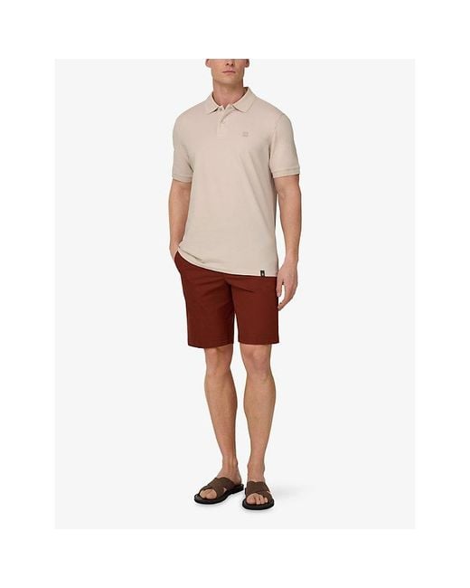 Boggi Natural Logo-Flocked Regular-Fit Cotton-Piqué Polo Shirt for men