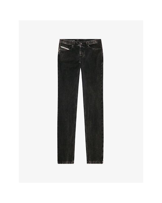 DIESEL Black 03 D-finitive Tapered-leg Cotton-blend Jeans for men