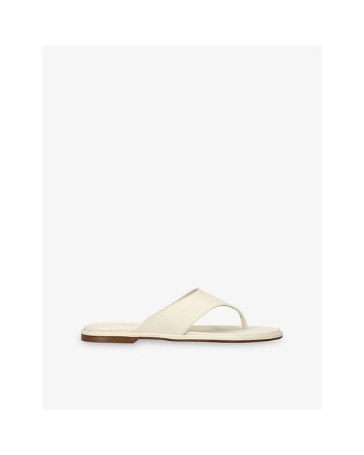 Aeyde White Amaya Leather Sandals
