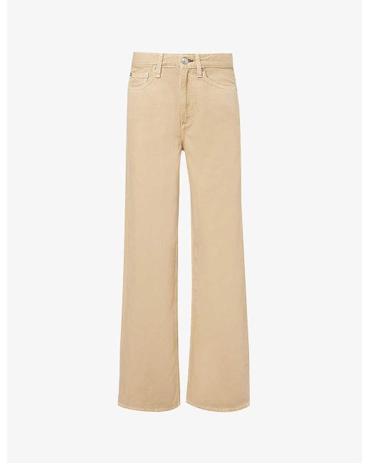 Rag & Bone Natural Featherweight Logan Wide-leg Mid-rise Recycled Lyocell-blend Denim Jeans