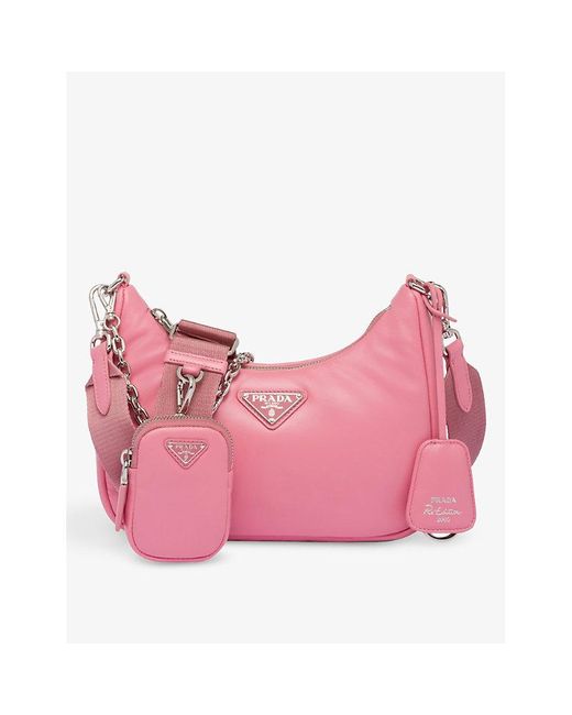 Prada Pink Re-edition 2005 Leather Shoulder Bag