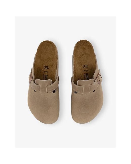 Birkenstock Brown Boston Buckle-Detail Leather Sandals for men