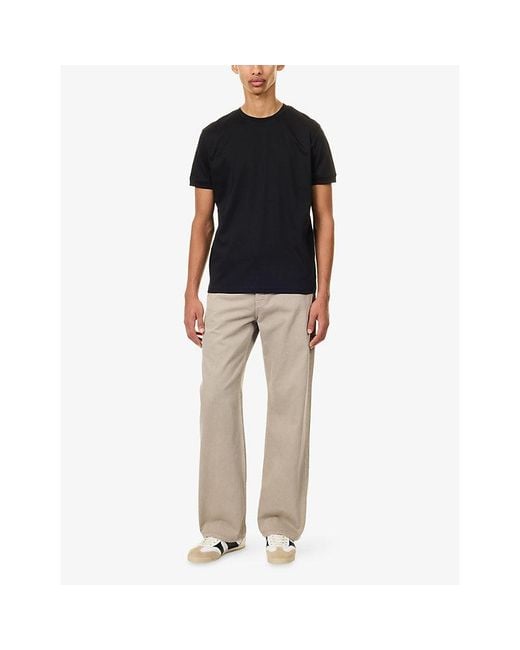 Raith Black Luxe Mercerised Cotton T-Shirt for men