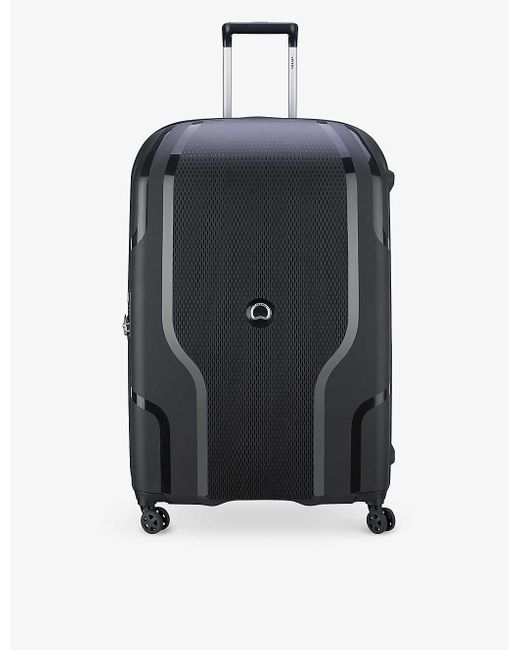 Delsey Black Clavel 4-wheel Xl Expandable Recycled-polypropylene Hard Check-in Suitcase