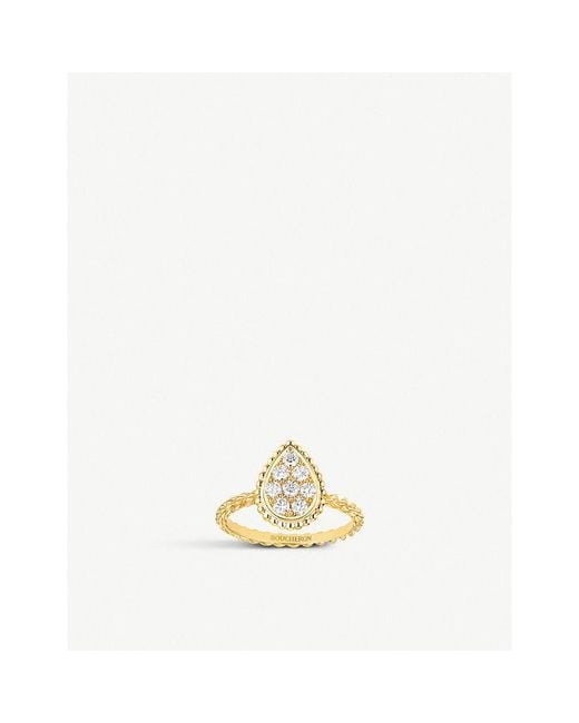 Boucheron Metallic Serpent Bohème 18ct Yellow-gold And 0.15ct Diamond Ring