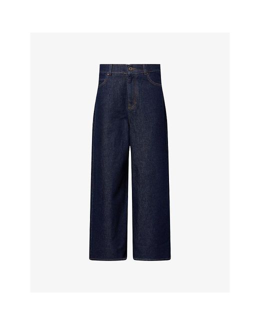 Weekend by Maxmara Blue Tabella Wide-Leg Denim Jeans