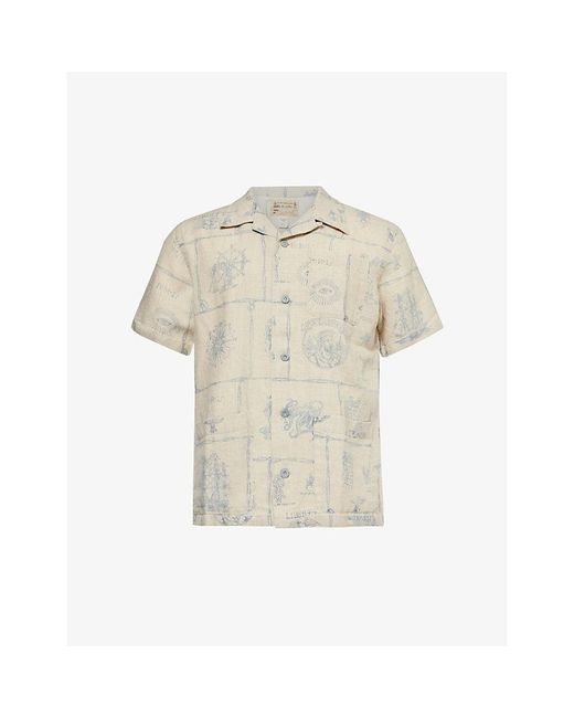 RRL Natural Cremewayne Branded-pattern Linen Shirt for men