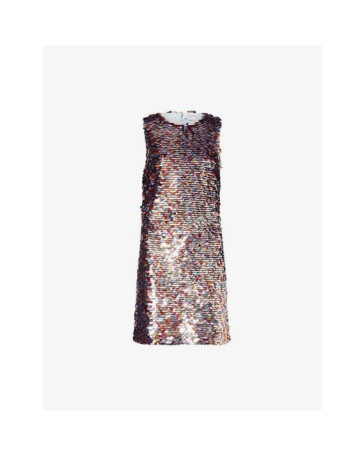 J.W. Anderson Purple Sleeveless Sequin-Embellished Mini Dress