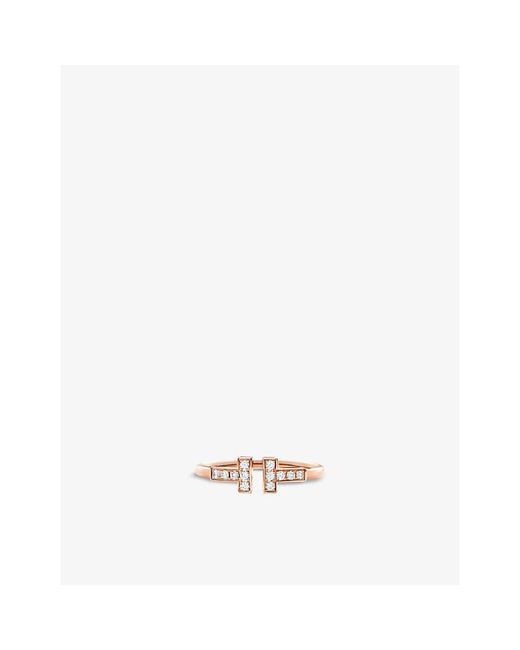 Tiffany & Co Metallic Tiffany T Wire 18Ct Rose- And 0.13Ct Brilliant-Cut Diamond Ring