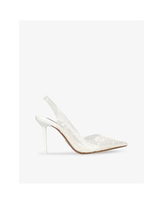 Steve Madden White Everclear-P Embellished Slingbacks