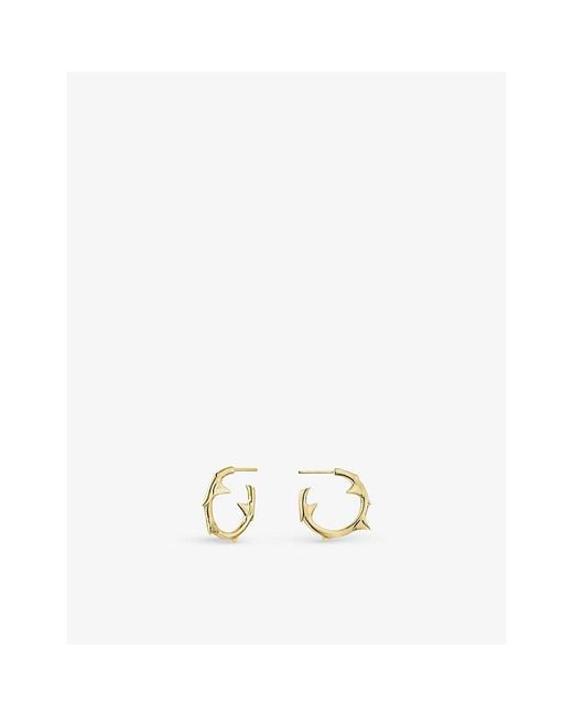 Shaun Leane Multicolor Rose Thorn 18Ct-Plated Sterling Vermeil Hoop Earrings