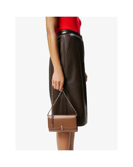 Christian Louboutin Brown Bettina Leather Wallet-On-Chain