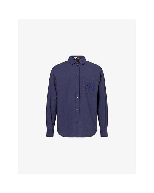 Loewe Blue X Paula's Ibiza Embroidered Cotton-Blend Shirt for men