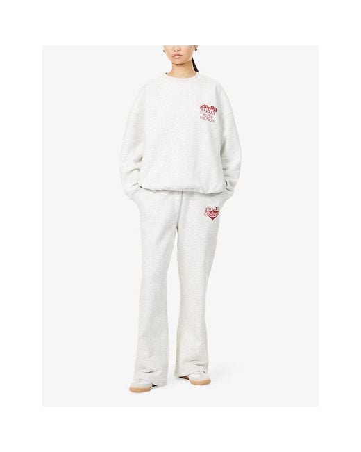 ADANOLA White Runners Oversized Cotton-Jersey Sweatshirt