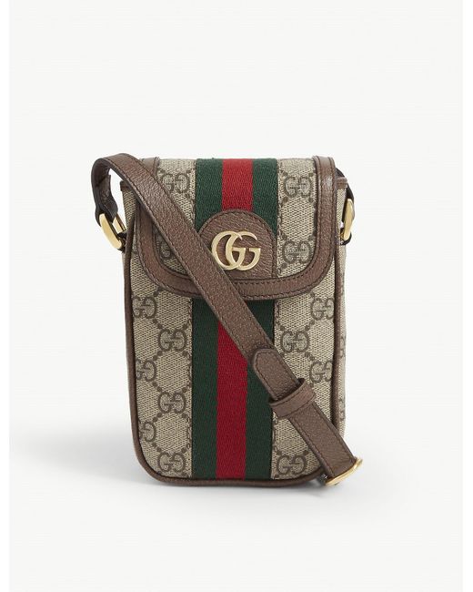 Gucci Natural GG Ophidia Phone Canvas Cross-body Wallet